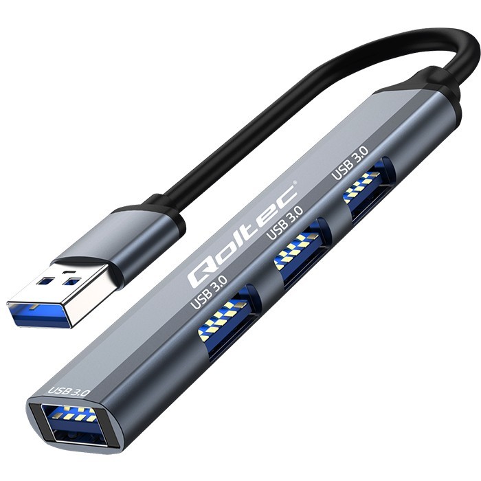 Фото - Кардридер / USB-хаб Qoltec HUB adapter USB 3.0 4w1 | 4x USB 3.0 NUQOLUS4P053791 