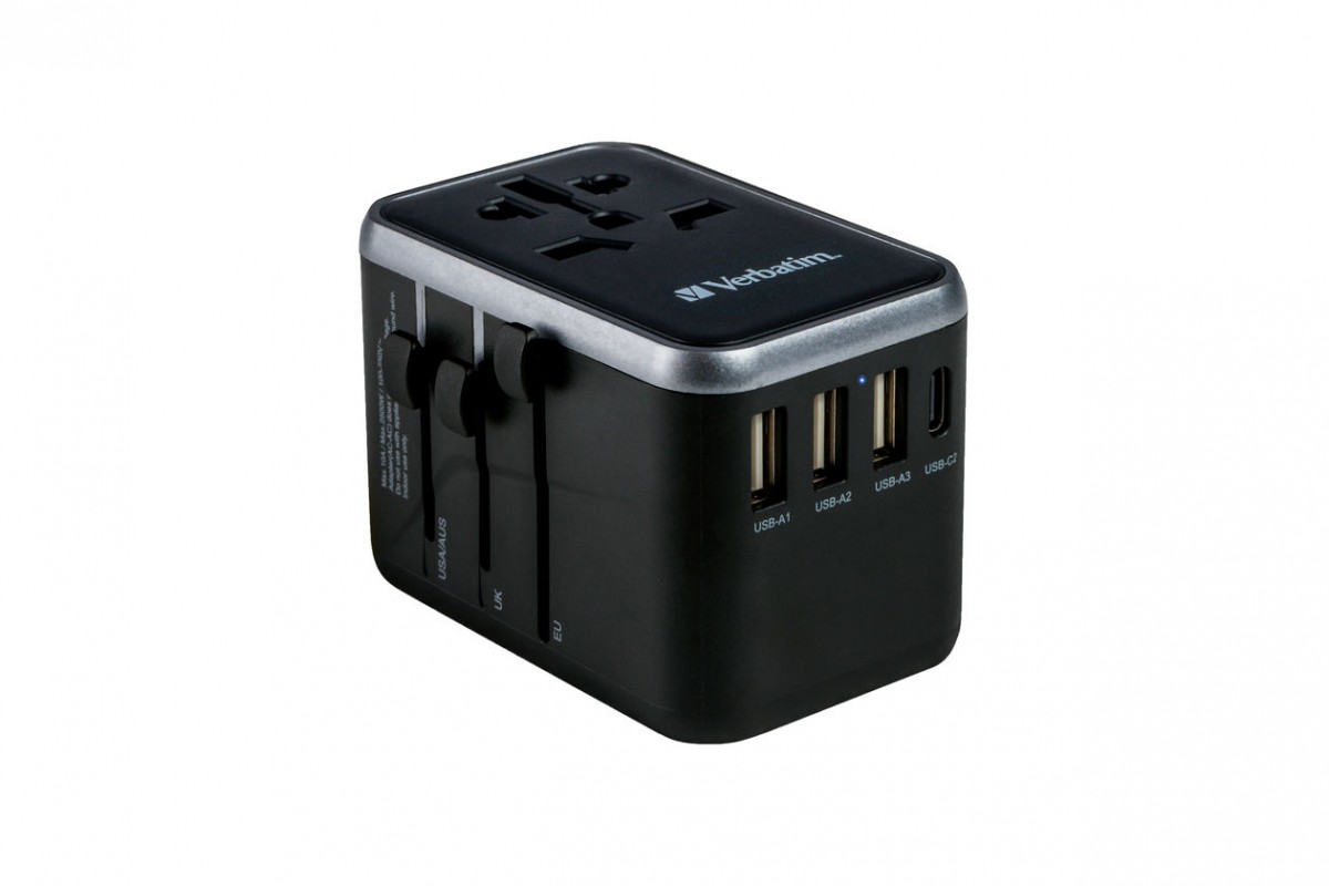 Zdjęcia - Ładowarka Verbatim  i adapter podróżny UTA-04 49546 PD 61W, QC 3.0, 2x USB-C, 3x USB-A AZVRBUL00049546 