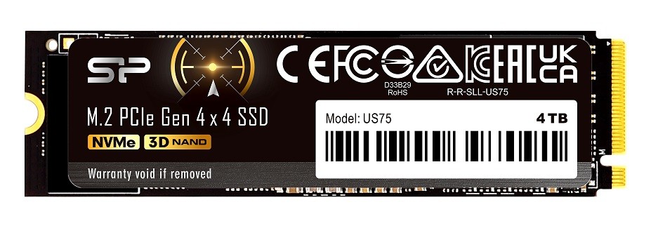 Фото - Жорсткий диск Silicon Power Dysk SSD US75 4TB M.2 PCIe Gen4x4 NVMe 1.4 7000/6500 MB/s DG 