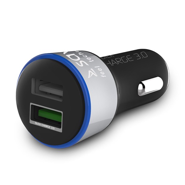 Фото - Зарядний пристрій SAVIO Elmak Ładowarka samochodowa Quick Charge 3.0  SA-06/B, 3A, 5.4A, 2xUS 