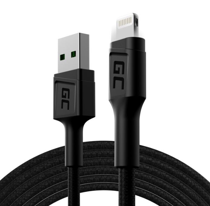 Zdjęcia - Kabel Green Cell  GC Ray USB - Lightning 200 cm, podświetlenie LED AKGCETU0 